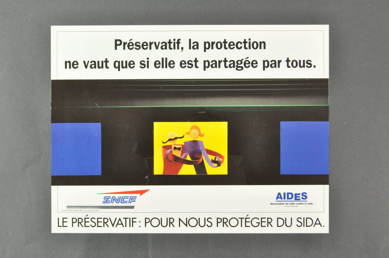 affiche "Préservatif, la protection ne vaut que si elle est partagée par tous" 2003.125.71 Photo Mucem