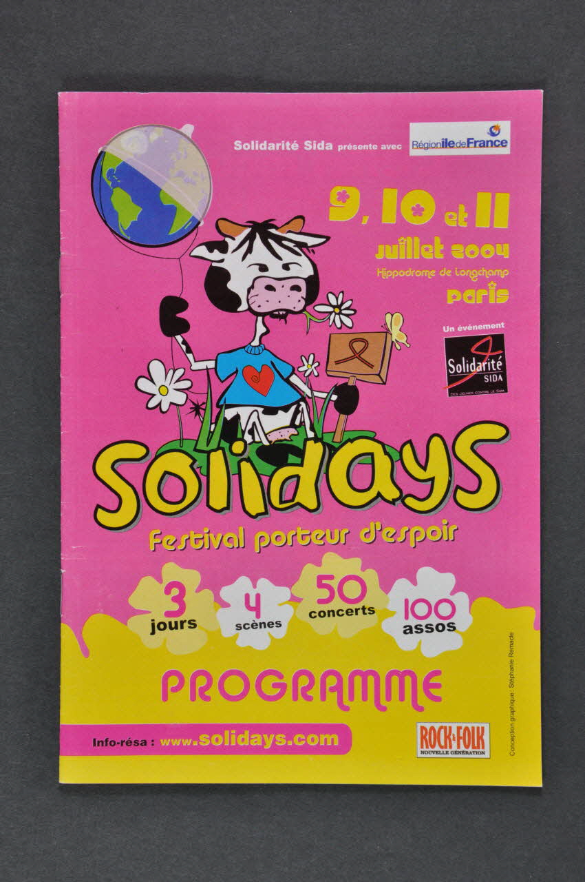 Solidarité Sida BROCHURE Solidays. Festival porteur d'espoir France 2004 2004.207.74 Photo Mucem
