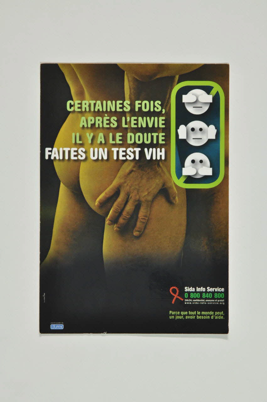Sida Info Service - Ligne Azur carte postale "Certaines fois, après l'envie il y a le doute. Faites un test VIH" France 2004 2004.207.79 Photo Mucem