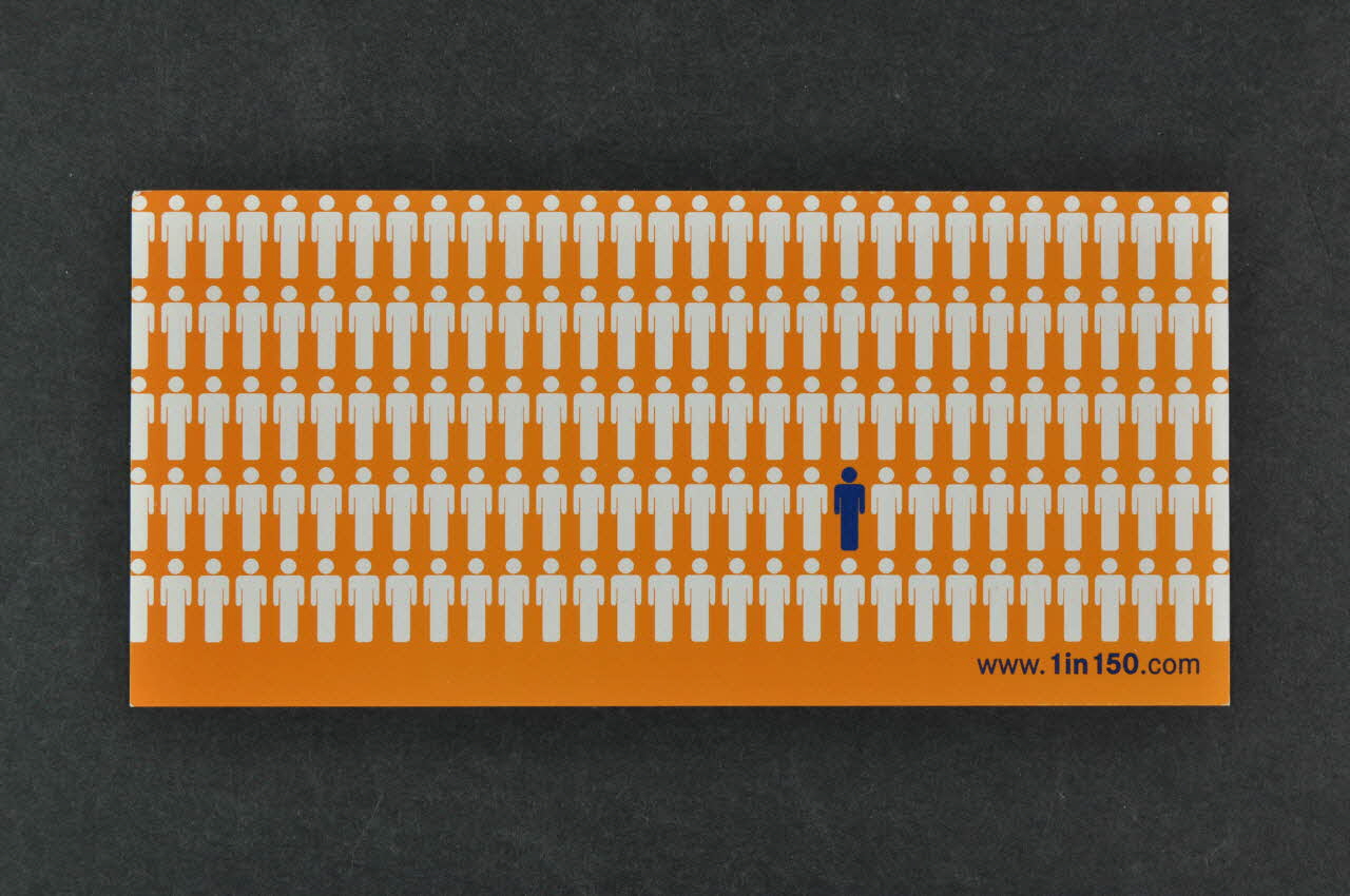 George House Trust (Ght), Manchester carte postale Carte postale "1 in 150 " (une personne sur 150) Grande Bretagne 2004 2004.207.91 Photo Mucem