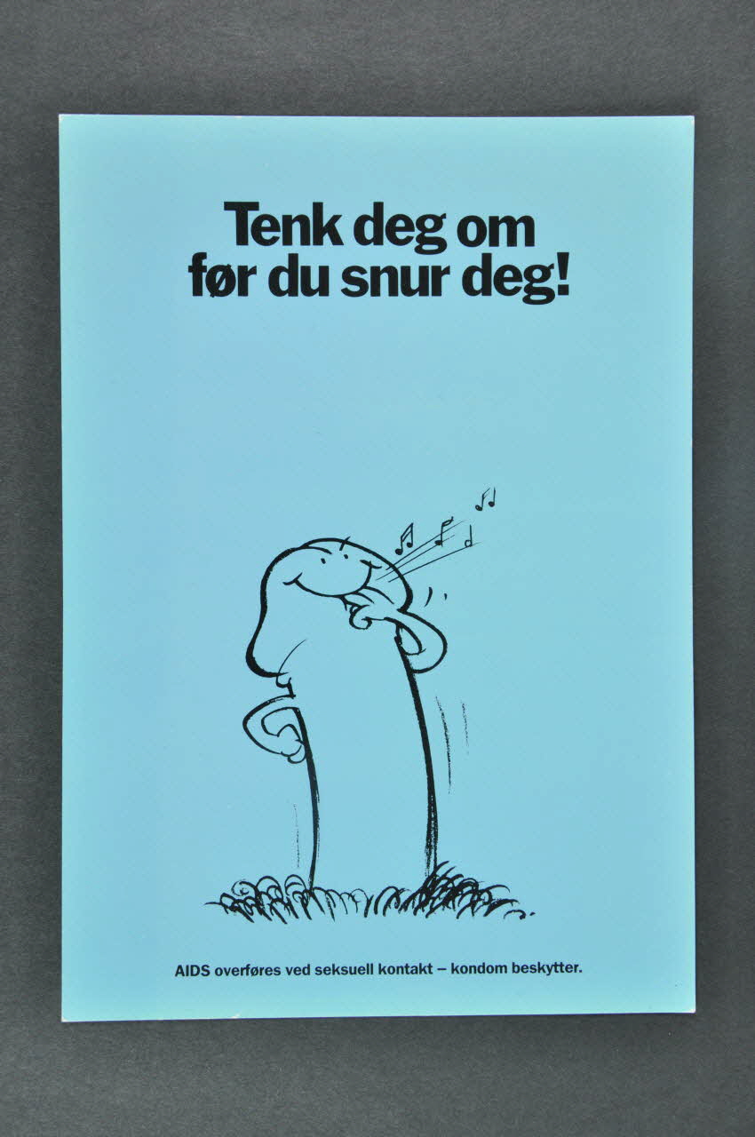 Helsedirektoratet carte postale "Tenk deg om for du snur deg !" (traduire) Norvège 1989 2004.208.14 Photo Mucem