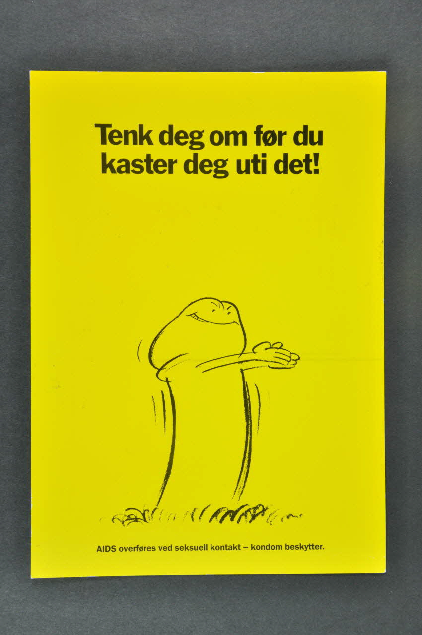 Helsedirektoratet carte postale "Tenk deg om for du kaster deg uti det !" (traduire) Norvège 1989 2004.208.15 Photo Mucem