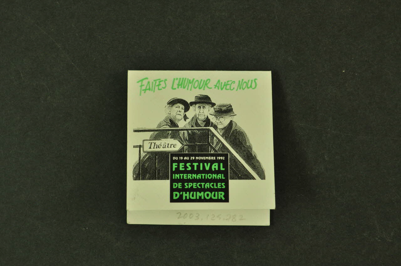 Association de Lutte contre le Sida (ALS) Lyon Enveloppe de préservatif "Faites l'humour avec nous" Rhône-Alpes, France 1992/11 2003.125.782 Photo Mucem