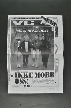 Pluss, Journal Vg PAGE DE JOURNAL Photo : Action against discrimination, 1988, avec Harne Husdal (Action contre la discril Norvège 1988/11/4 2004.208.36 Photo Mucem