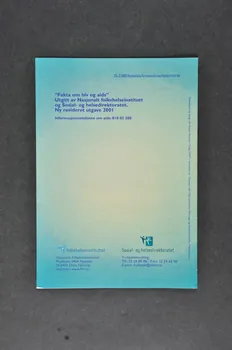 Folkehelseinstituttet, Norvège BROCHURE "Cinjenice o HIV - u i aidsu" (norvégien croate)  (Faits sur le VIH/Sida) Norvège 2001 2004.208.7 Photo Mucem