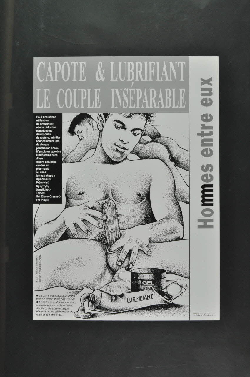 affiche "Capote et lubrifiant : le couple inséparable" / Hommes entre eux 2003.125.8 Photo Mucem
