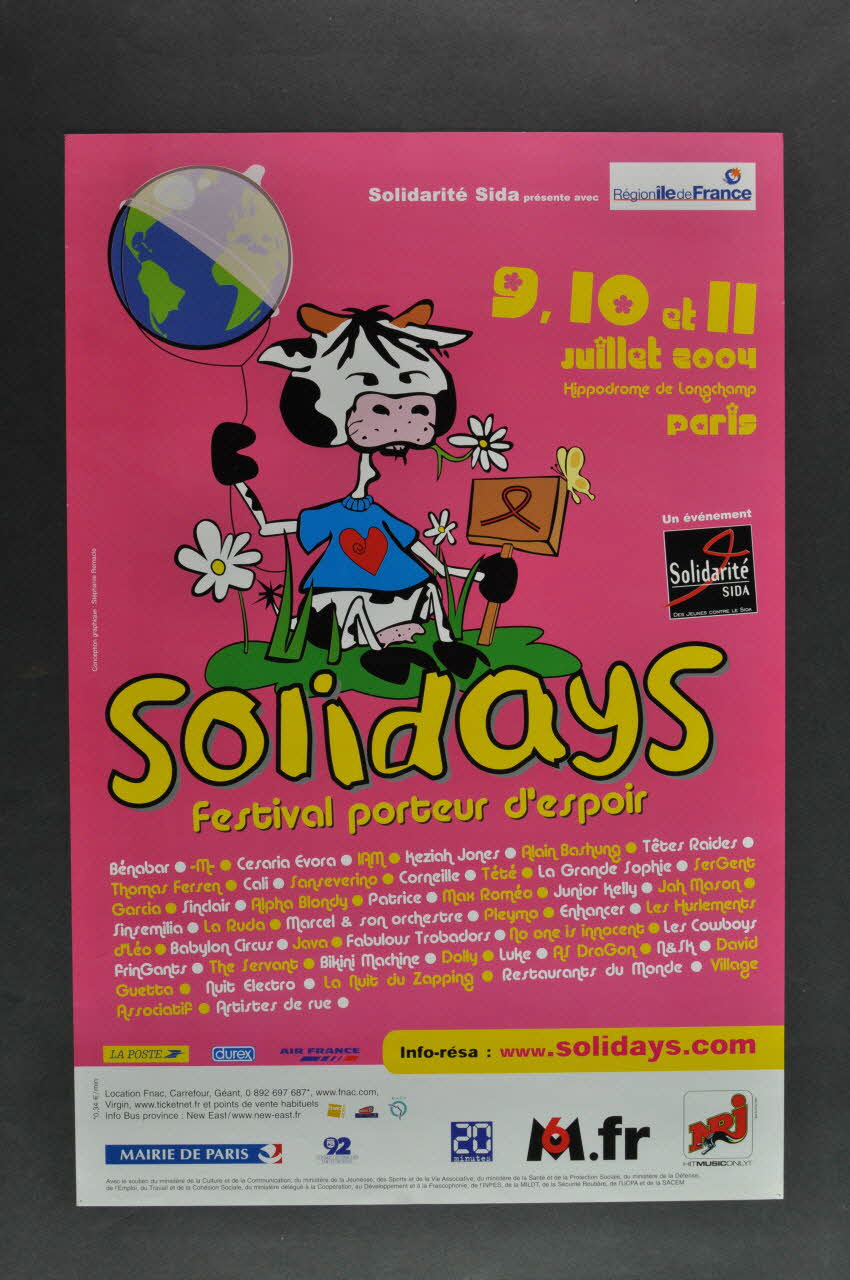 Solidarité Sida affiche "Solidays. Festival porteur d'espoir" France 2004/7 2004.209.3  Photo Mucem