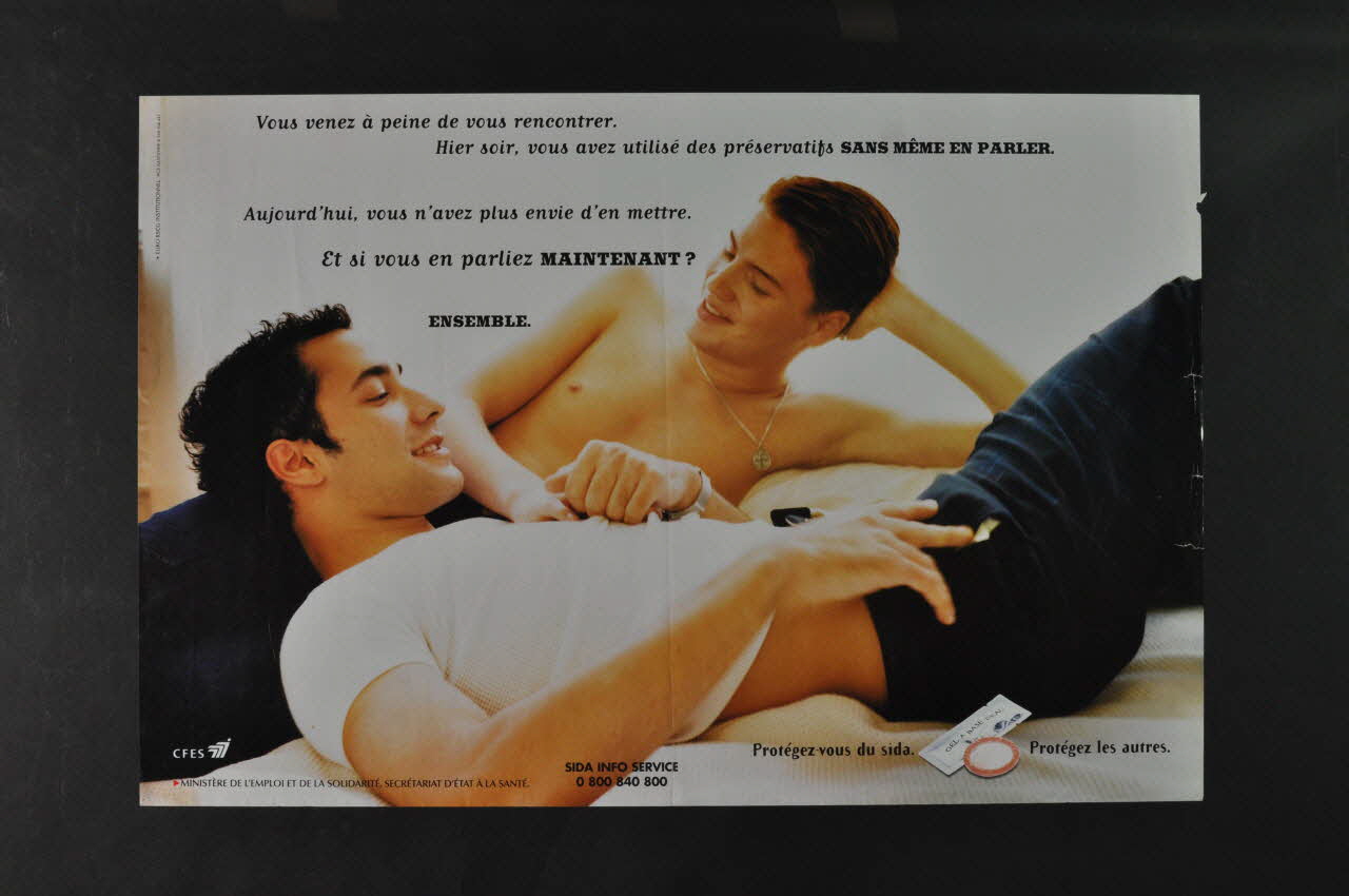 affiche "Vous venez à peine de vous rencontrer..." : Protégez vous du sida. Protégez les autres." 2003.125.94 Photo Mucem