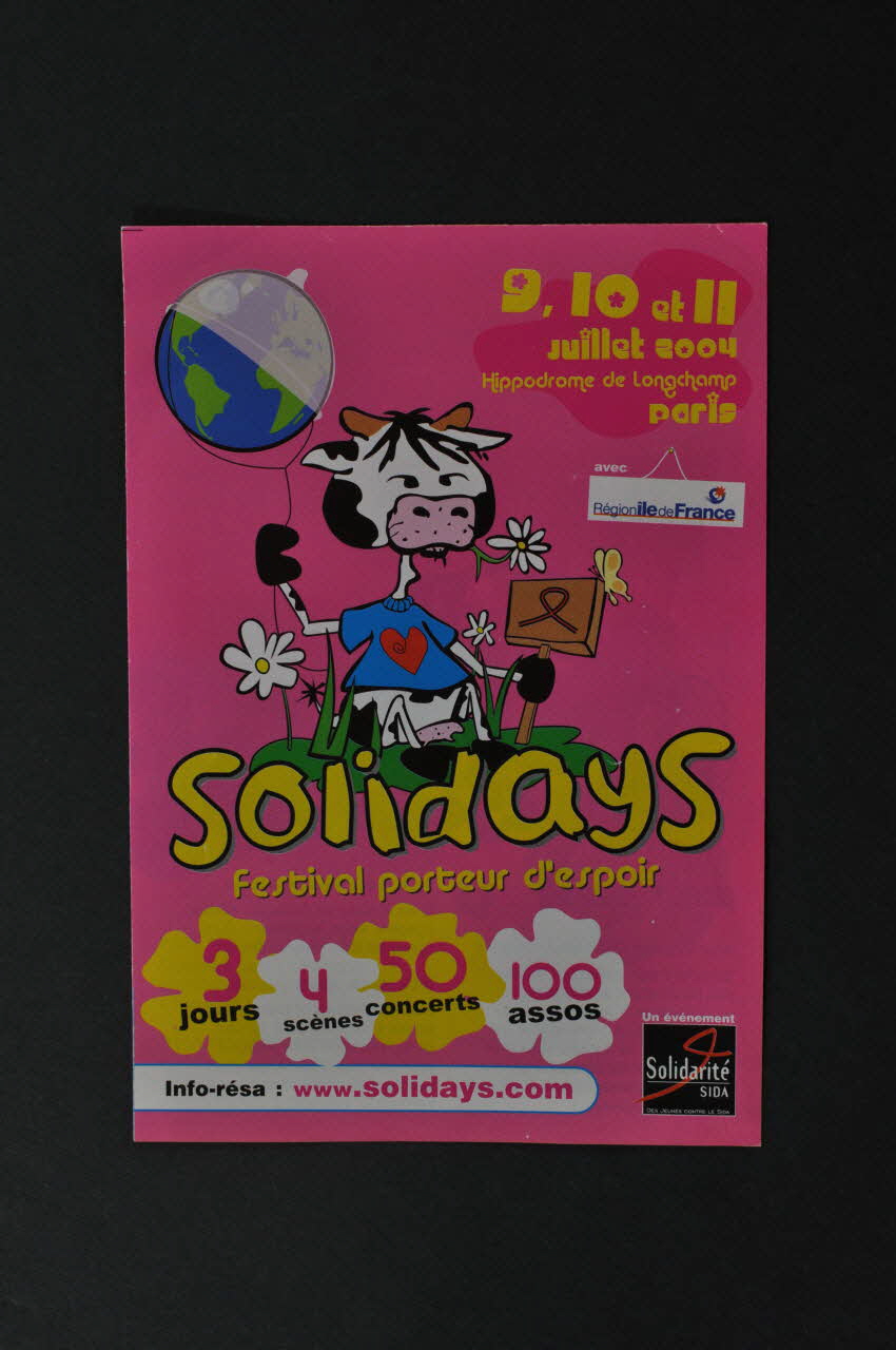 Solidarité Sida Dépliant "Solidays" France 2004/7 2004.209.5  Photo Mucem
