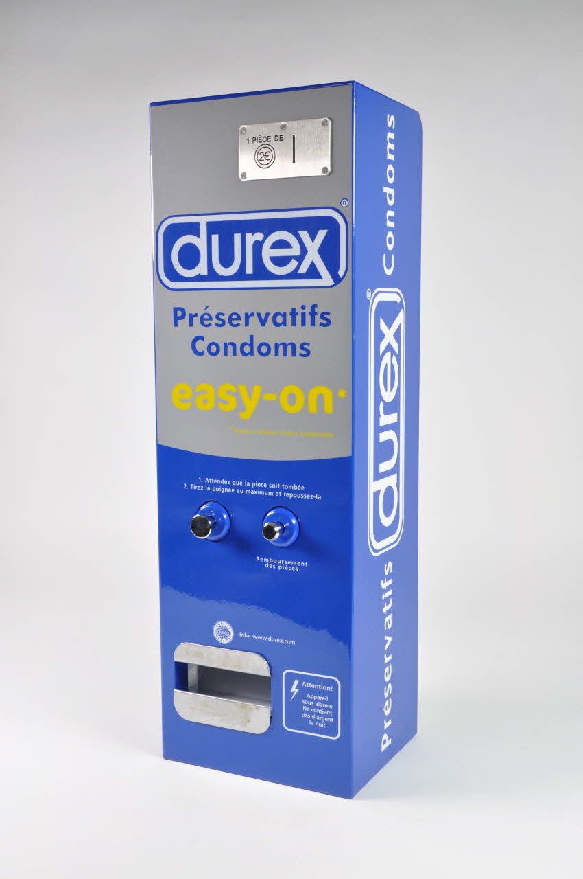 Durex Distributeur de préservatifs Durex. Préservatifs Condoms Easy-on France 2004 2004.209.6 Photo Mucem