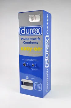 Durex Distributeur de préservatifs Durex. Préservatifs Condoms Easy-on France 2004 2004.209.6  Photo Mucem