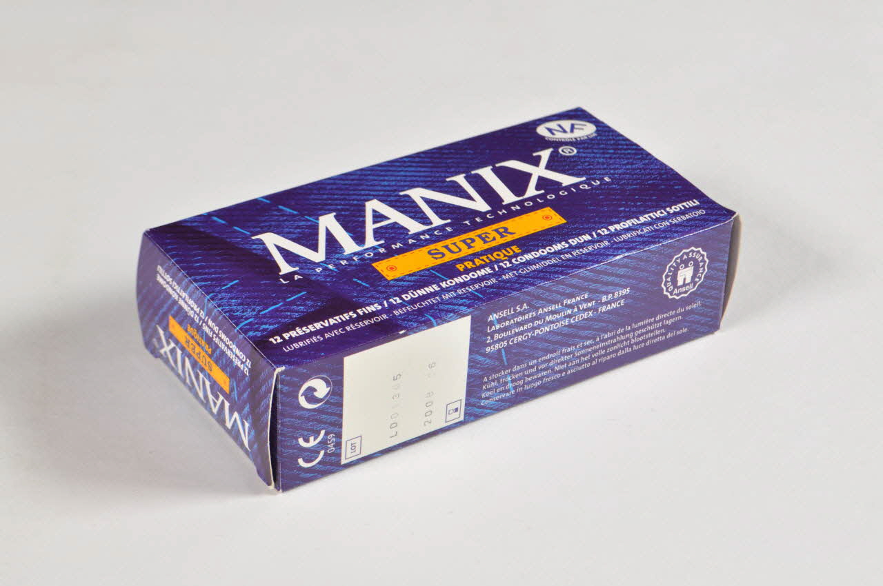 Manix; Etui de préservatif "Manix super pratique" (boite horizontale) France 2004 2004.210.10.1 Photo Mucem