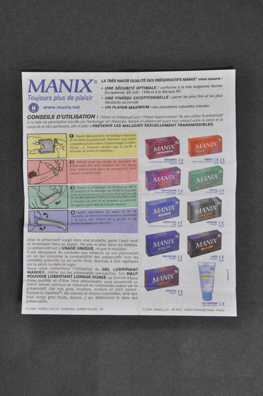 Manix; notice "Manix super pratique" (boite horizontale) France 2004 2004.210.10.3 Photo Mucem