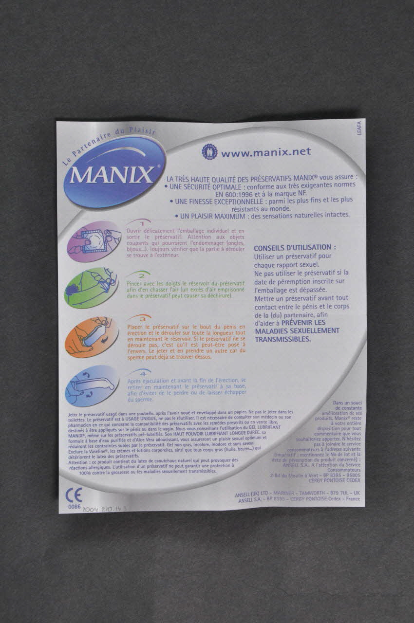 Manix; notice "Manix Infini 002. "(Boite verticale) France 2004 2004.210.14.3 Photo Mucem