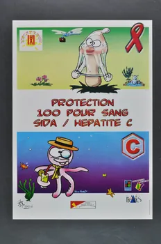 La Maison De Vie Du Roussillon affiche "Protection 100 pour sang Sida / hépatite C" Languedoc-Roussillon, France 2002 2003.129.2 Photo Mucem