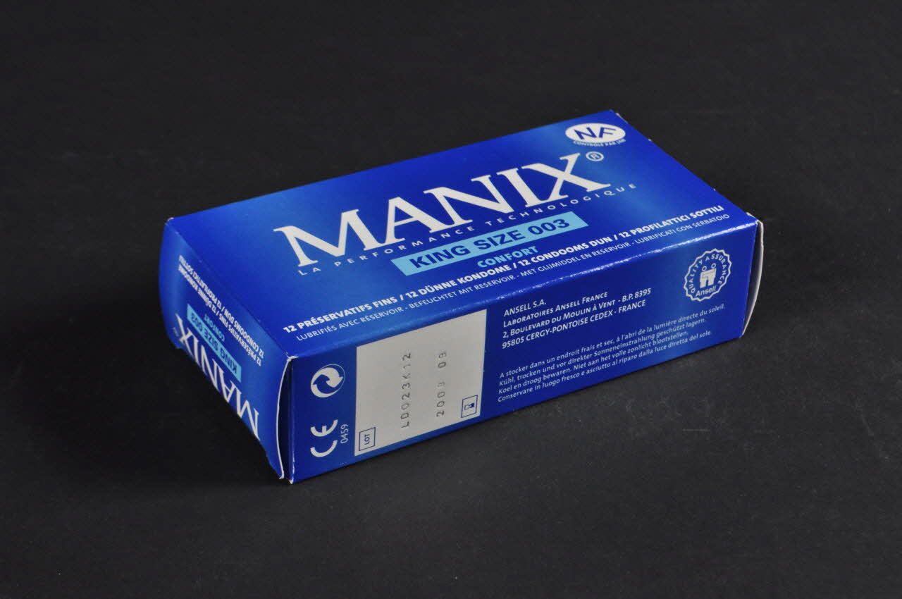 Manix; Etui de préservatif "Manix King Size. "(Boite horizontale) France 2004 2004.210.16.1 Photo Mucem