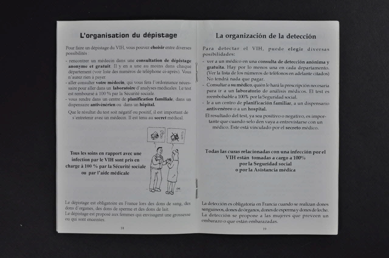BROCHURE " Le sida et nous" (Français Espagnol) 2003.129.26 Photo Mucem