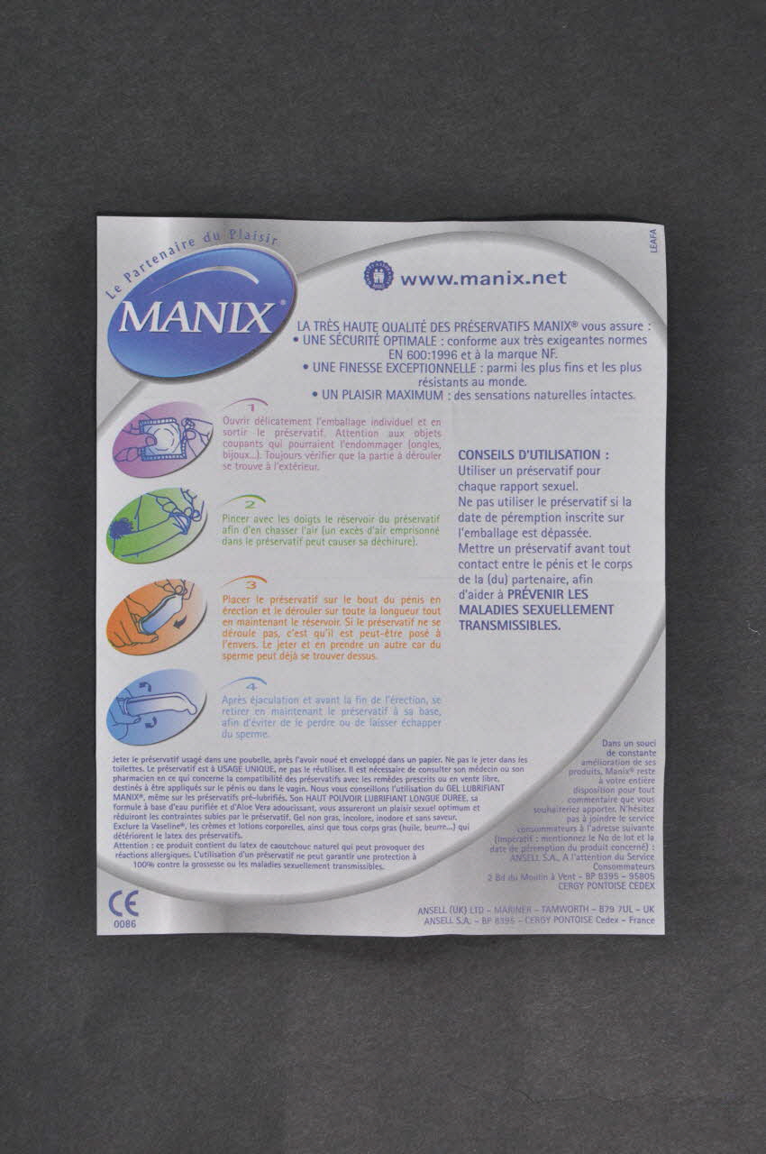 Manix; notice "Manix Endurance. "(Boite verticale) France 2004 2004.210.18.3 Photo Mucem