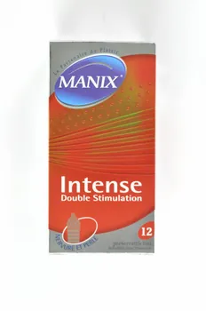 Manix; étui de préservatif "Manix Intense. "(Boite verticale) France 2004 2004.210.22  Photo Mucem