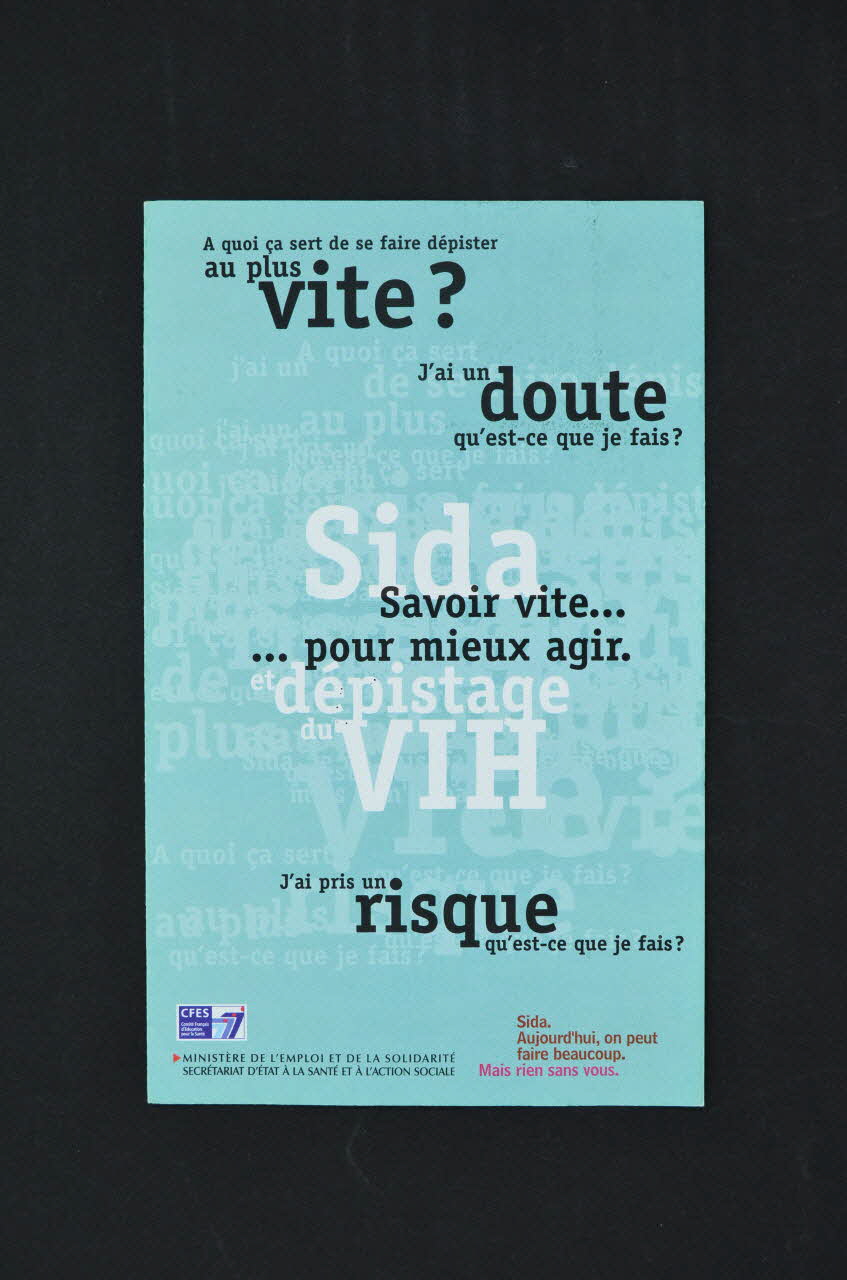 Comité Français d'Education pour La Santé (CFES) Dépliant France 1999 2003.129.41 Photo Mucem