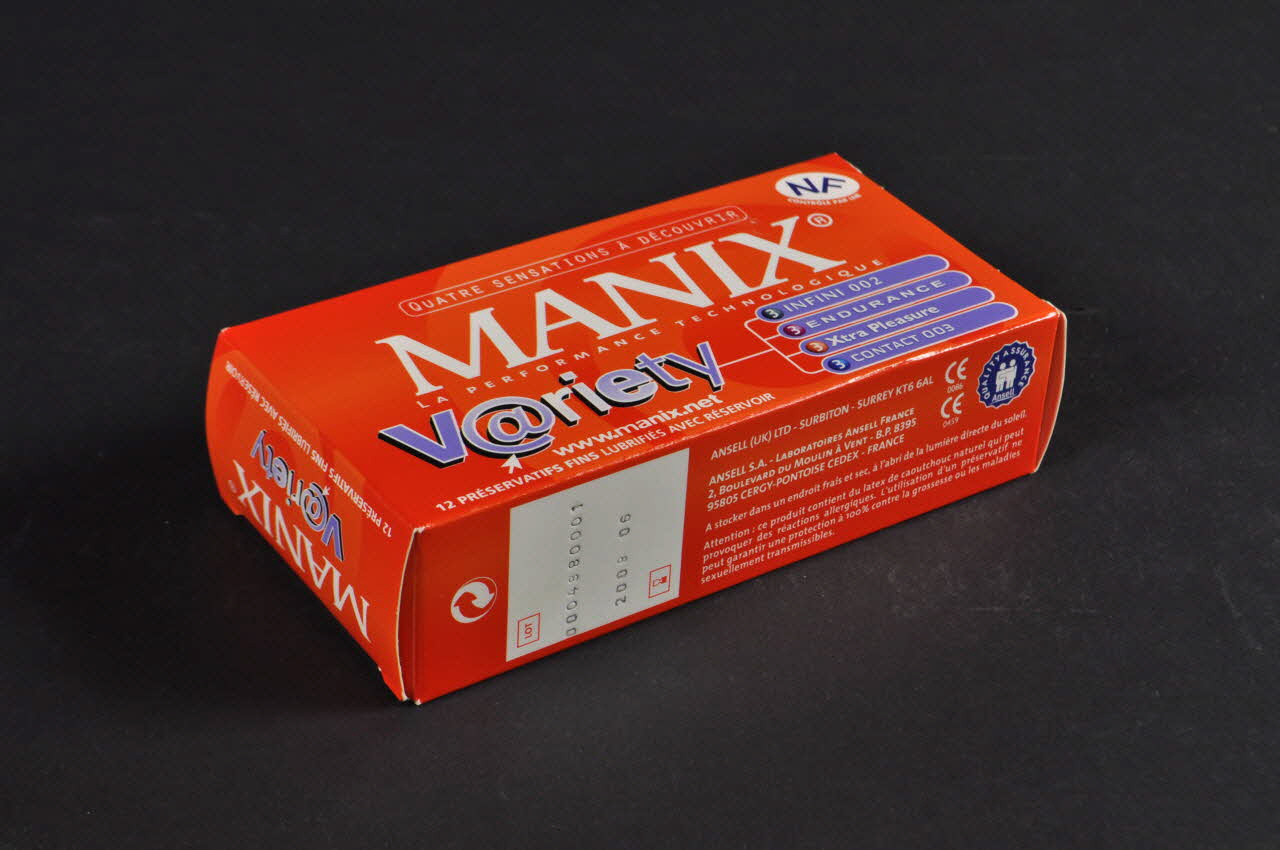 Manix; boîte de préservatifs "Manix Variety" (Boite horizontale) France 2004 2004.210.26.1 Photo Mucem