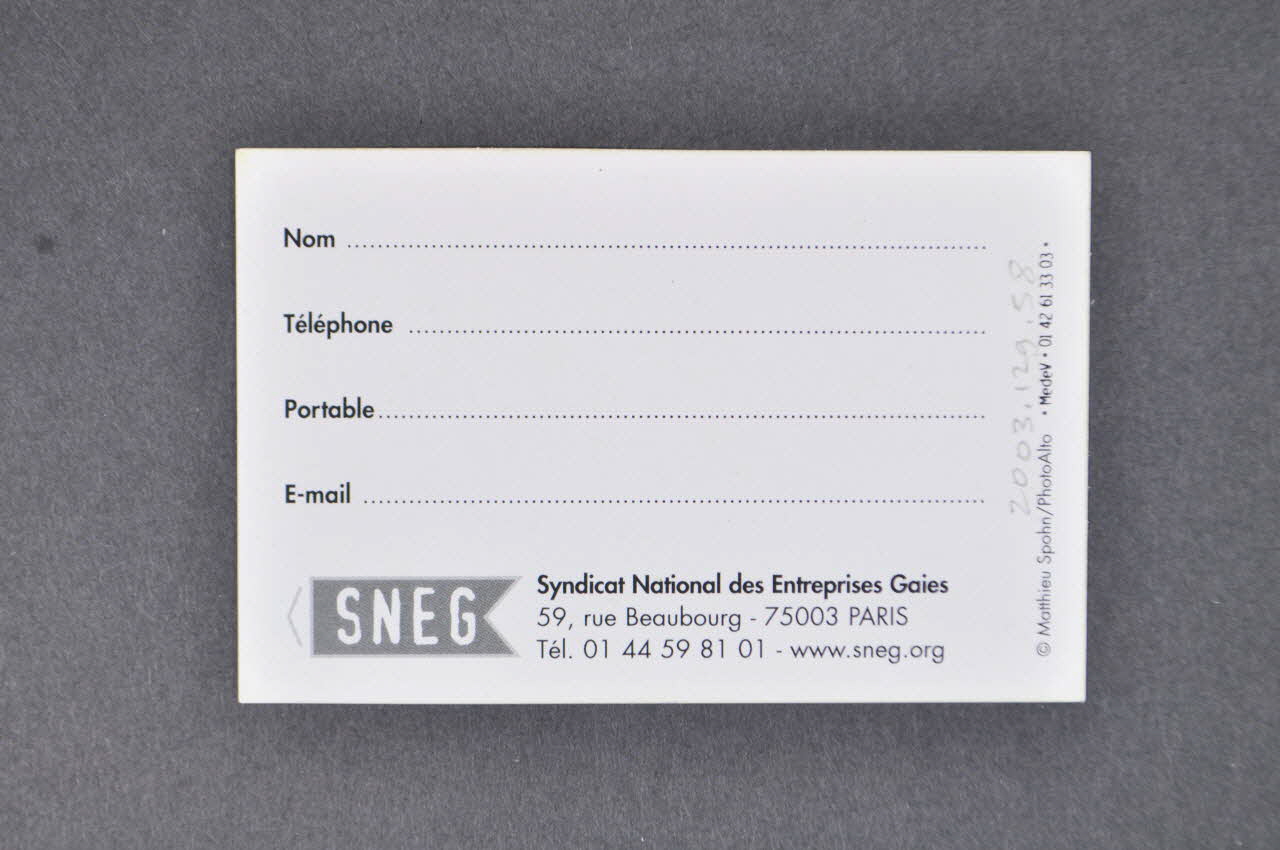 Carte de rendez-vous "Sex attitude" 2003.129.58 Photo Mucem