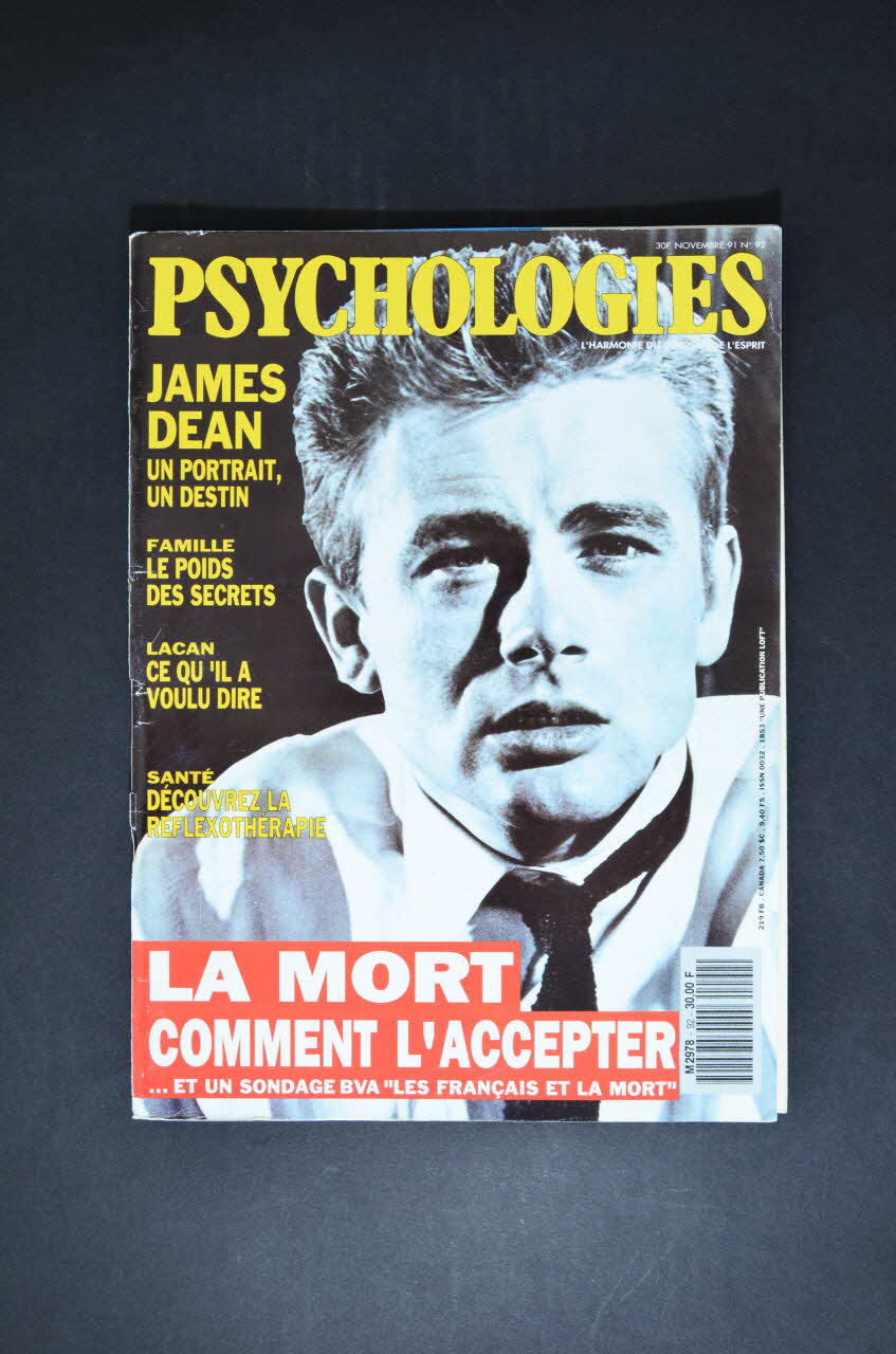 Psychologies revue Psychologies, novembre 91, n° 92 : "La mort, comment l'accepter" France 1991/11 2003.130.24 Photo Mucem