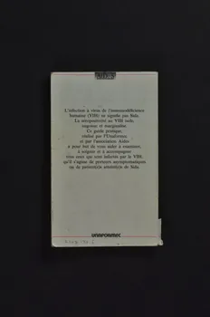 Aides Et Unaformec livre "SIDA 1989. L'infection pas le virus de l'immunodéficience humaine en pratique médicale quotidienne." France 1989 2003.130.6 Photo Mucem