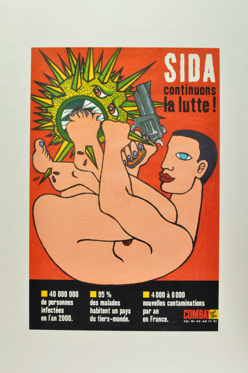 Combat face au Sida affiche "Sida continuons la lutte" France 1996 2004.212.10 Photo Mucem