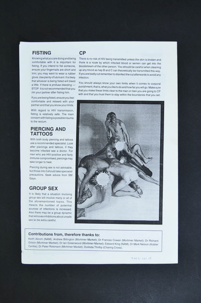 Gay Men Fighting Aids Journal associatif "Whose line is it anyway?" Grande Bretagne 1996/1 2003.131.14 Photo Mucem