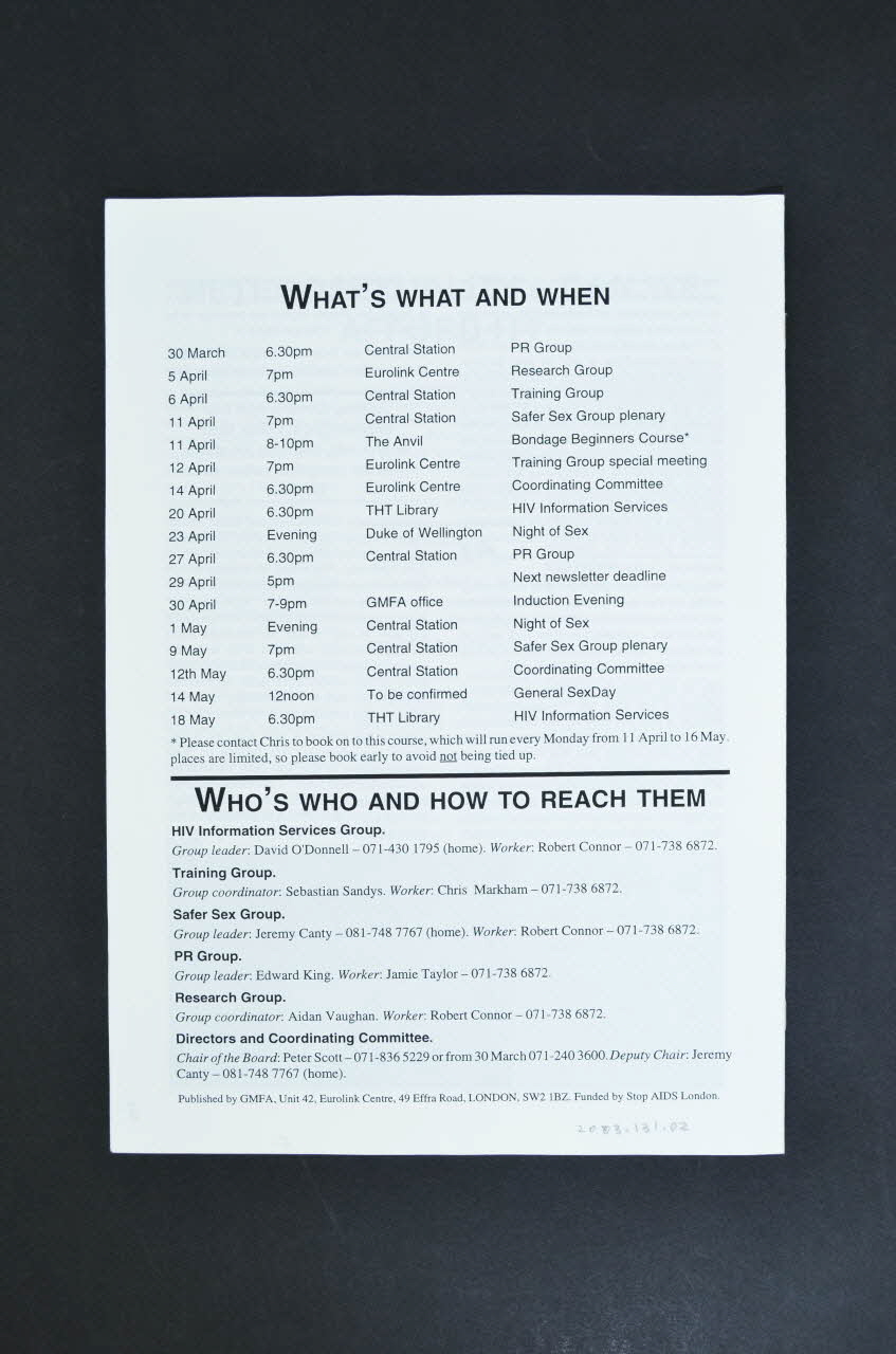 Gay Men Fighting Aids Journal associatif "Safer Houses" (Maisons plus safe) Grande Bretagne 1994/3 2003.131.2 Photo Mucem