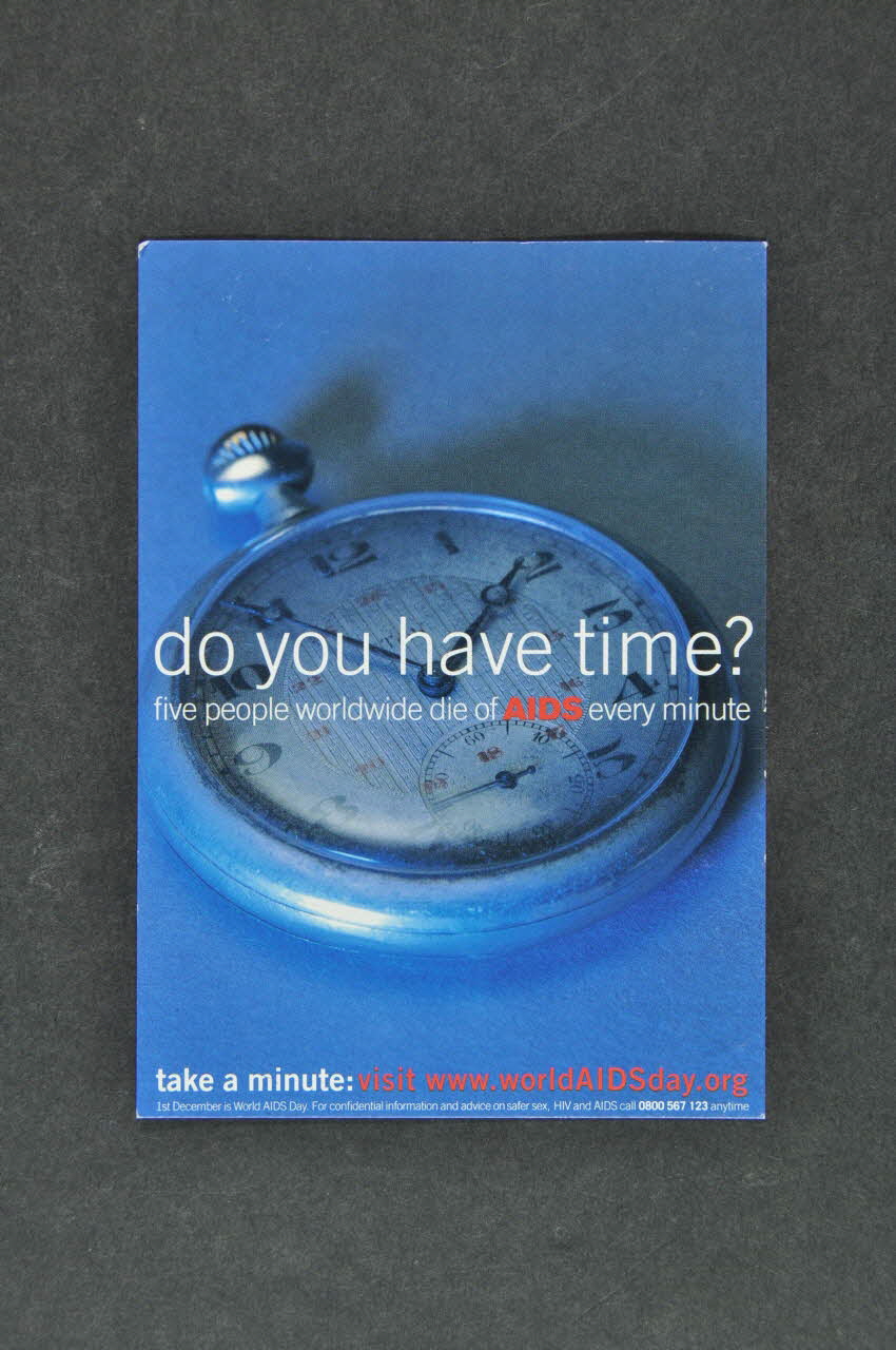 National Aids Trust (NAT) carte postale "Do you have time?" (avez vous du temps ?) Grande Bretagne 2003 2004.213.14 Photo Mucem