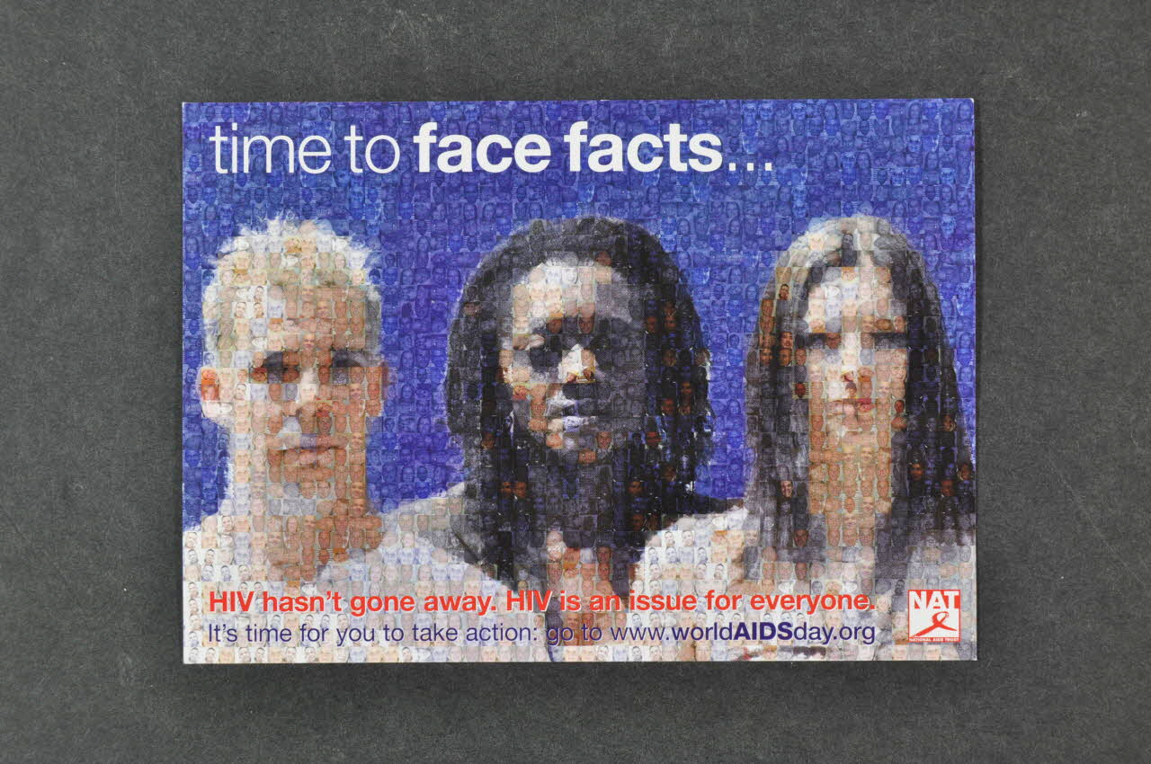 National Aids Trust (NAT) carte postale "Time to face facts" Grande Bretagne 2004 2004.213.15 Photo Mucem