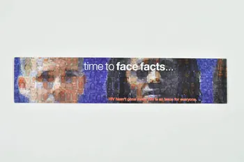 National Aids Trust (NAT) marque-page "Time to face facts" (Il est temps de regarder les faits en face...) Grande Bretagne 2004 2004.213.27 Photo Mucem