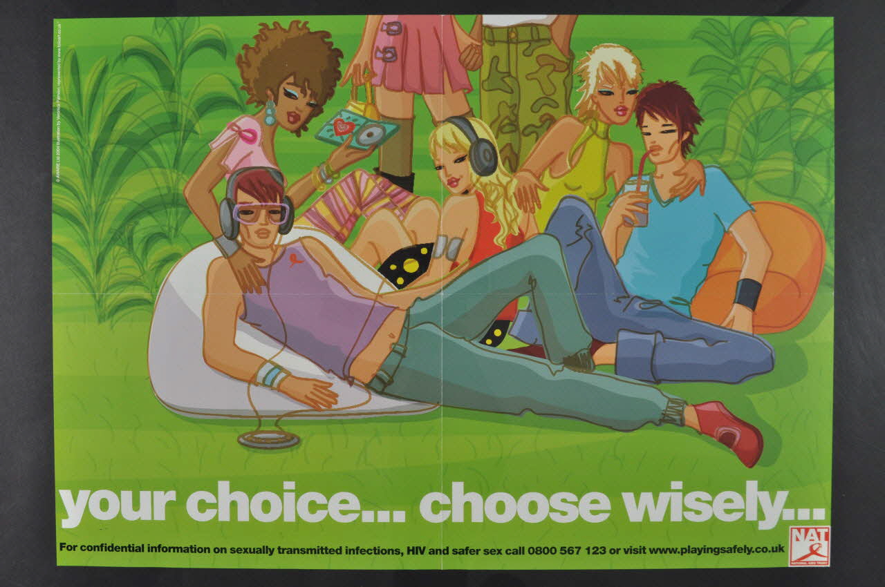 National Aids Trust (NAT) affiche "Your choice... choose wisely" (Votre choix... choisissez avec sagesse) Grande Bretagne 2004 2004.213.4 Photo Mucem