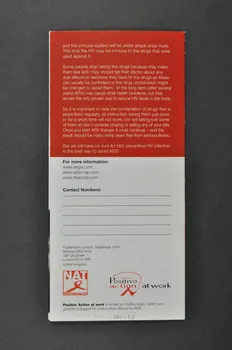 National Aids Trust (NAT) Dépliant "HIV and AIDS : the facts" (VIH et sida. Les faits) Grande Bretagne 2004/9 2004.214.1  Photo Mucem