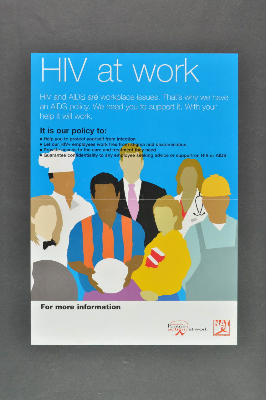 National Aids Trust (NAT) affiche "HIV at work" (le VIH au travail) Grande Bretagne 2004 2004.214.10 Photo Mucem