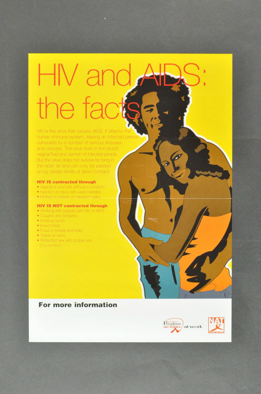 National Aids Trust (NAT) affiche "HIV and AIDS : the facts" Grande Bretagne 2004 2004.214.3 Photo Mucem