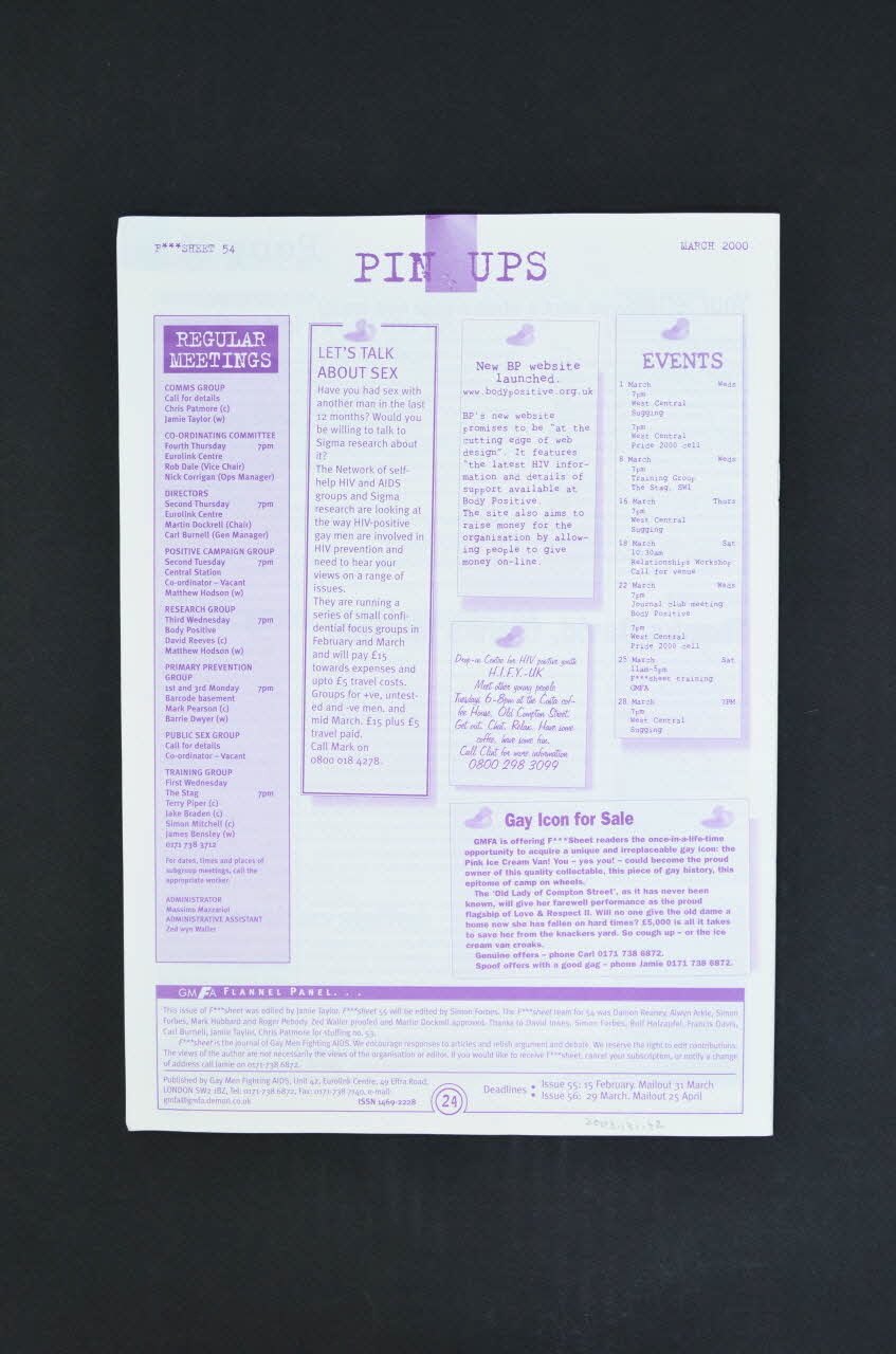 Gay Men Fighting Aids Journal associatif "F*** Sheet hijacked" (traduction) Grande Bretagne 2000/3 2003.131.42 Photo Mucem