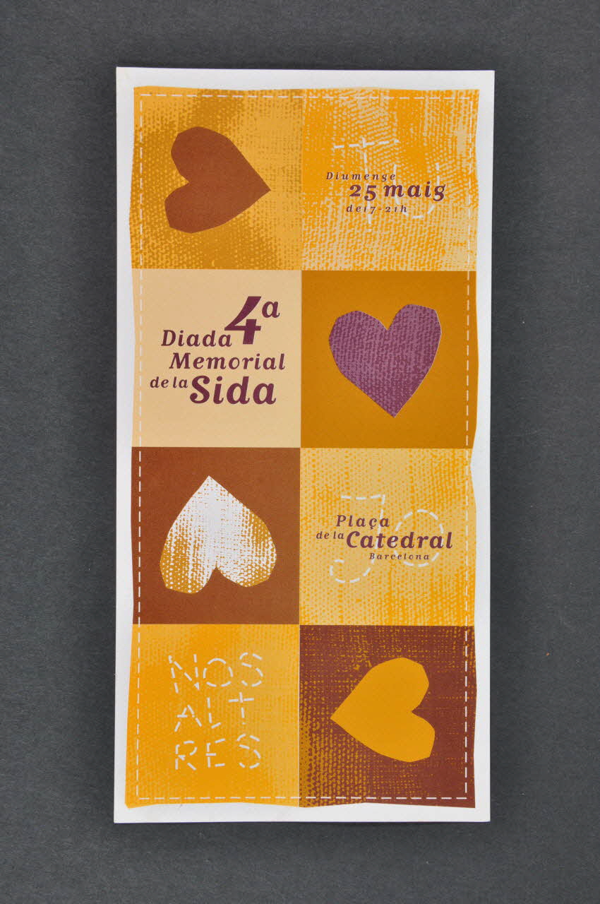 Projecte Dels Noms Dépliant "4a Diada memorial de la sida / El Tapis Memorial de la Sida" (4ème journée mémorial du sida / Le Quilt mémorial du sida) Espagne 1997 2004.215.16 Photo Mucem