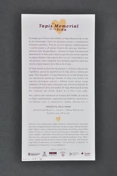 Projecte Dels Noms Dépliant "4a Diada memorial de la sida / El Tapis Memorial de la Sida" (4ème journée mémorial du sida / Le Quilt mémorial du sida) Espagne 1997 2004.215.16  Photo Mucem