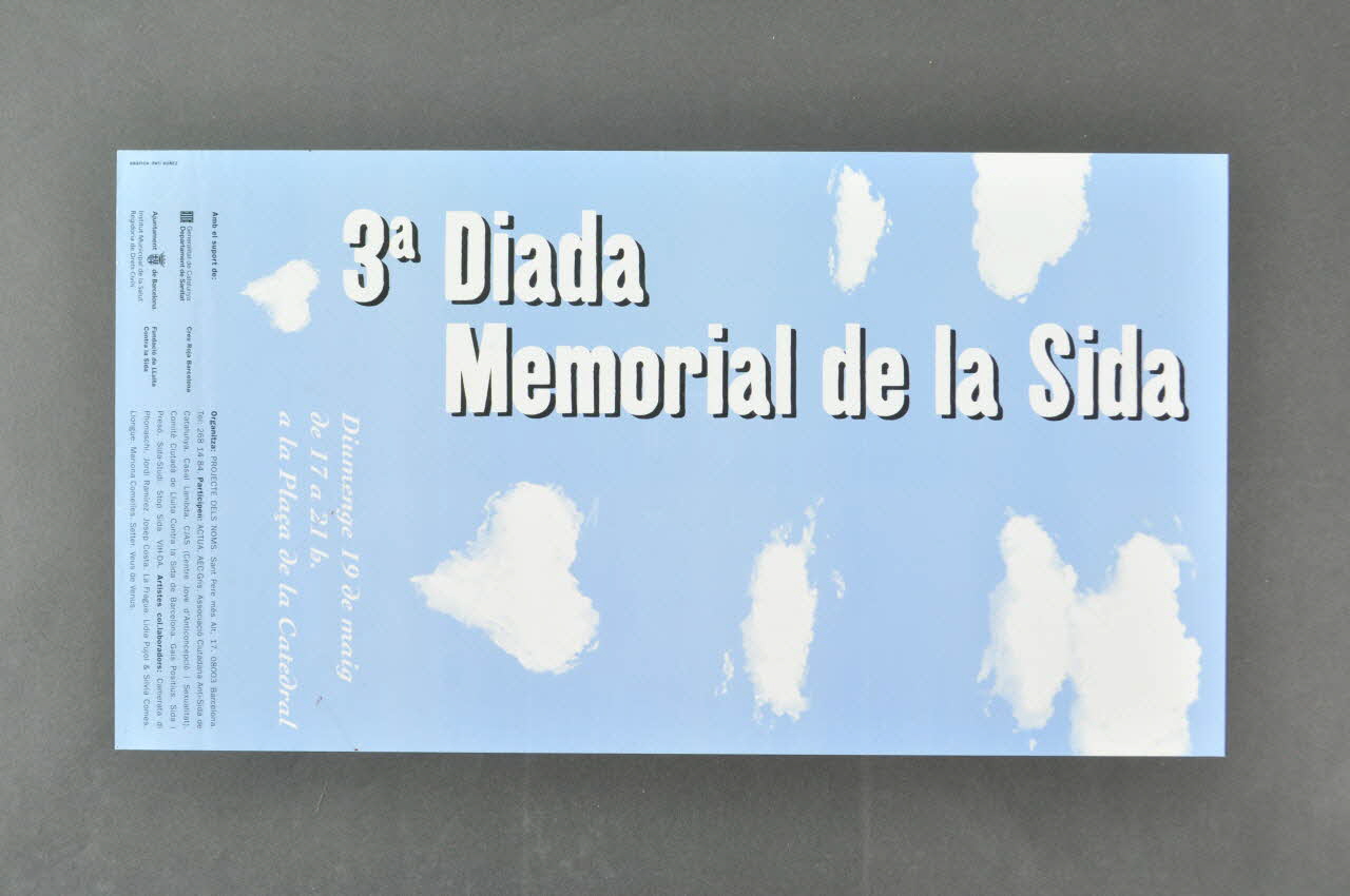 Projecte Dels Noms affiche "3a diada memorial de la sida" (3ème journée mémorial du sida) Espagne 1996 2004.215.2 Photo Mucem
