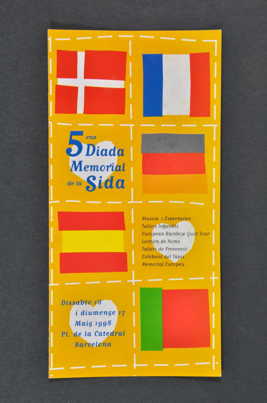 Projecte Dels Noms Dépliant "5ena  diada memorial internacional de la sida" (5ème  journée mémorial international du sida) Espagne 1998 2004.215.20 Photo Mucem