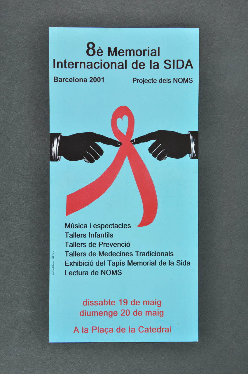 Projecte Dels Noms Dépliant "8è  memorial internacional de la sida / projecte dels Noms" (8ème  mémorial international du sida / Projet des noms) Espagne 2001 2004.215.21 Photo Mucem
