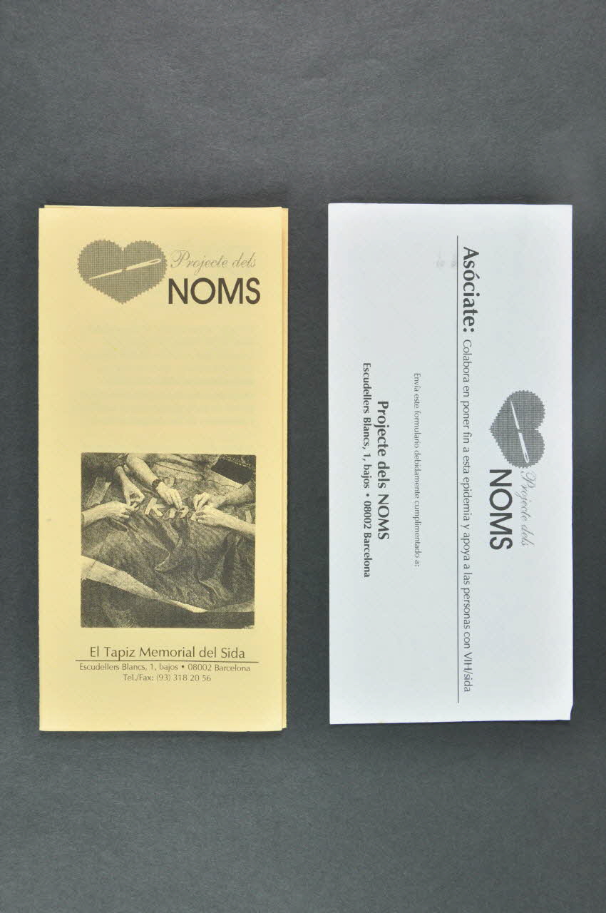 Projecte Dels Noms Dépliant "Projecte dels Noms / El Tapiz Memorial del Sida" Espagne 2004 2004.215.23.1-2 Photo Mucem