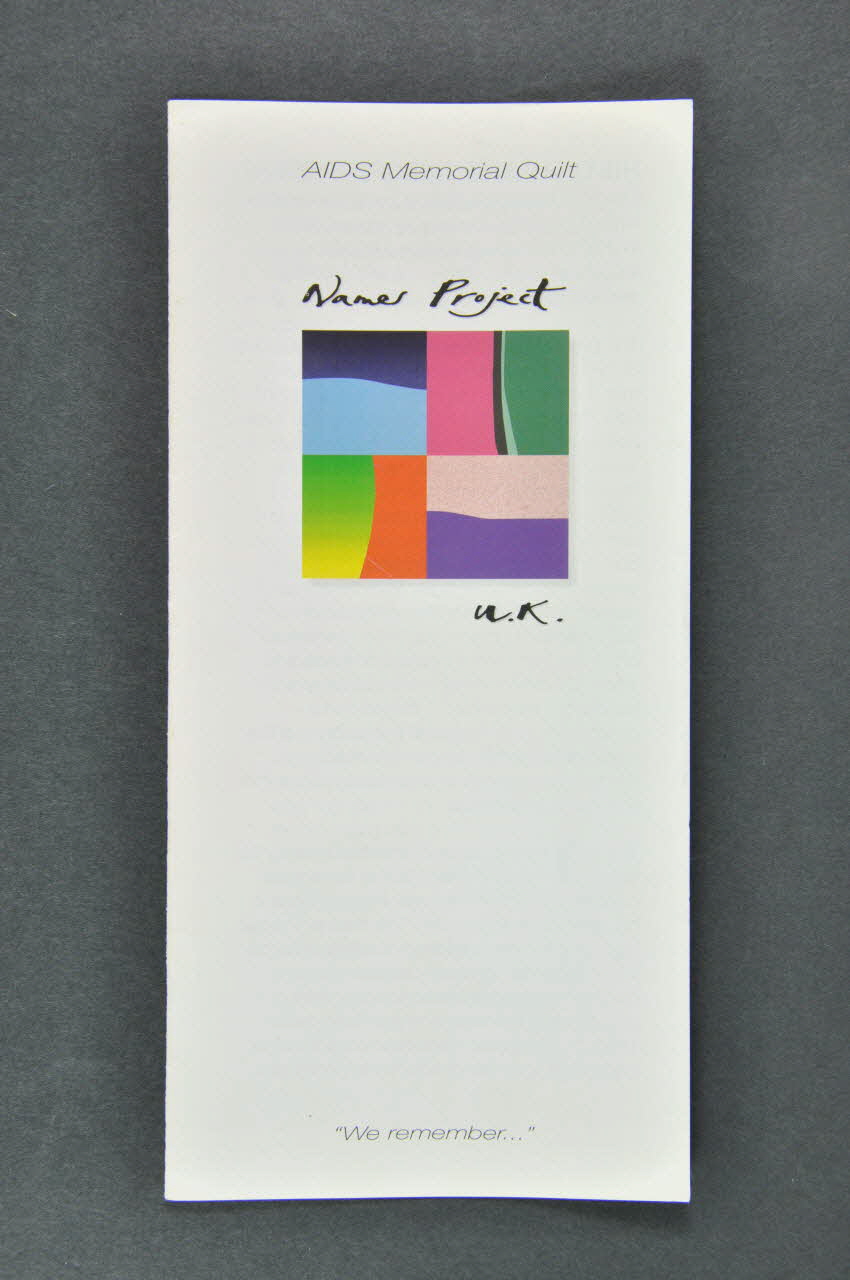 Dépliant "Names Project UK" Grande Bretagne 1998 2004.215.24 Photo Mucem