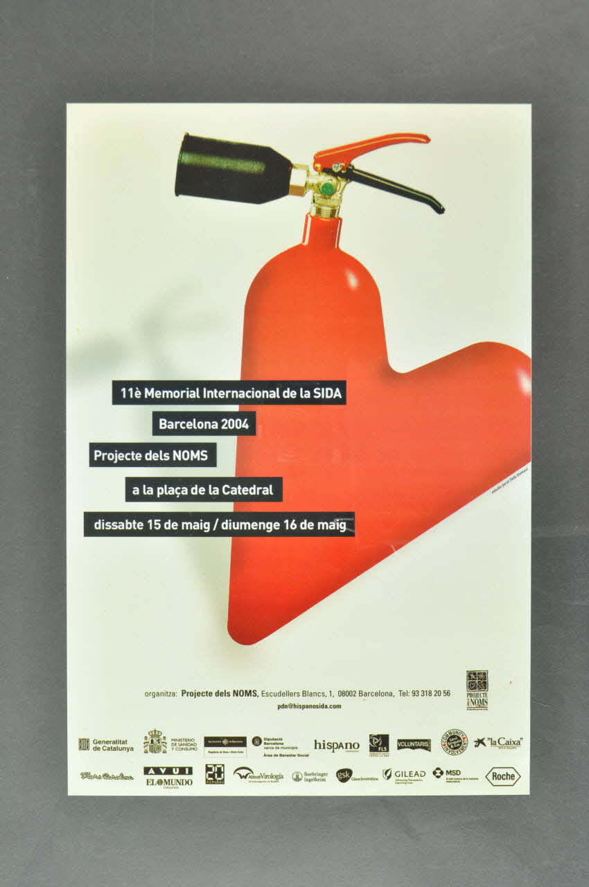 Projecte Dels Noms affiche "11° mémorial internacional de la sida" (11ème mémorial international du sida) Espagne 2004/5 2004.215.3 Photo Mucem