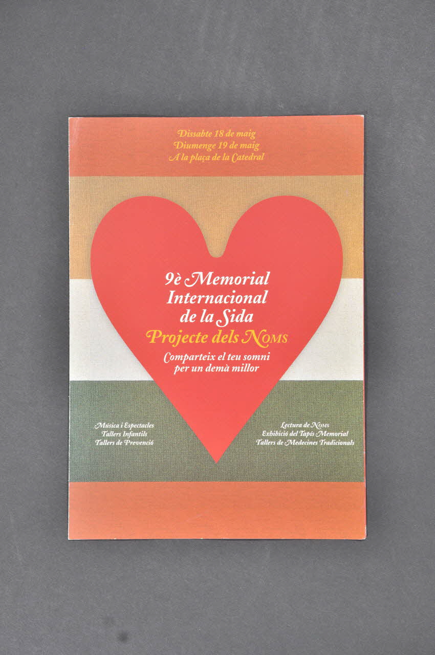 Projecte Dels Noms Dépliant "9è Memorial Internacional de la Sida" Espagne 2002/5 2004.215.32 Photo Mucem