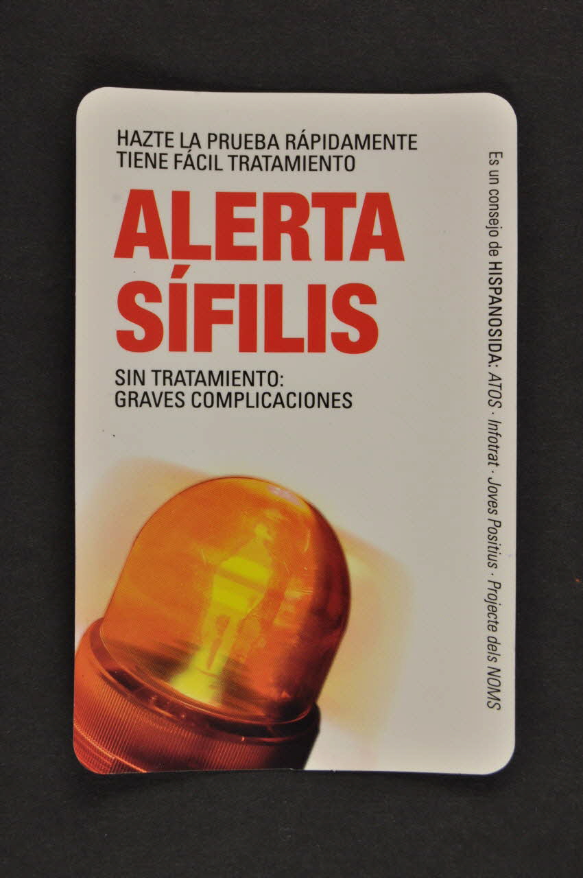 Hispanosida Carte d'information "Alerta Sifilis" Espagne 2004 2004.215.35 Photo Mucem