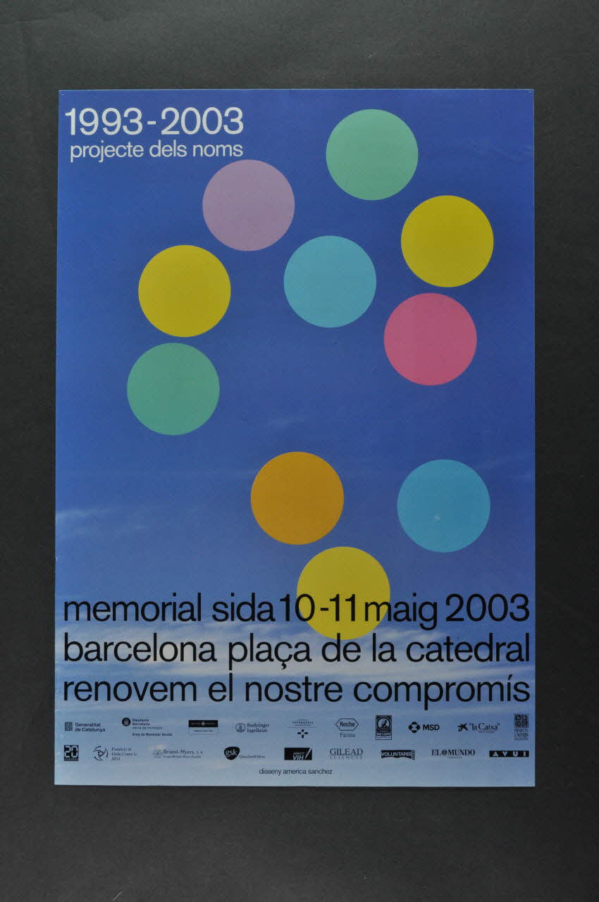 Projecte Dels Noms affiche "1993-2003 Projecte dels noms / renovem el nostre compromis (1993-2003 Projet des noms. Renouvelons notre engagement) Espagne 2003/5 2004.215.4 Photo Mucem